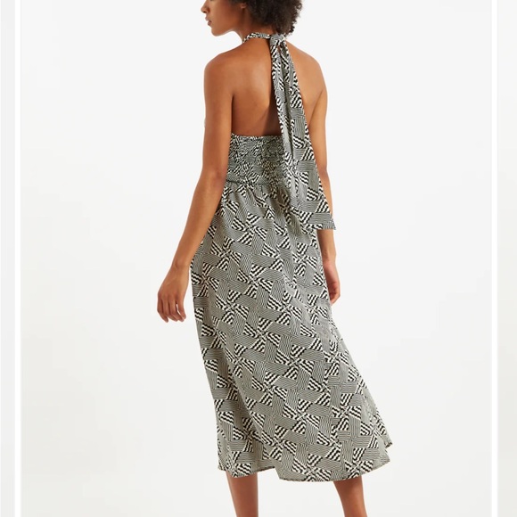 Louche Geri 60’s Patchwork Tie Neck Halter Midi Dress - Picture 2 of 5